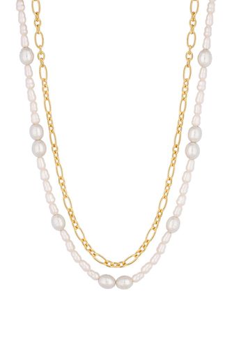 Womens Gold Cream Freshwater Pearl Strand Necklace - Pack of 2 - - One Size - Mood - Modalova