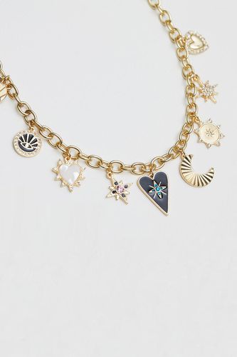 Womens Gold Black Enamel Mystic Symbol Charm Necklace - - One Size - NastyGal UK (+IE) - Modalova