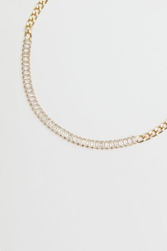 Womens Gold Crystal Baguette Chain Mix Choker Necklace - - One Size - NastyGal UK (+IE) - Modalova