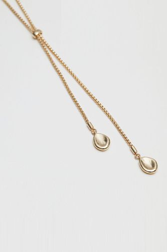 Womens Gold Polished Organic Nugget Rope Lariat Necklace - - One Size - Mood - Modalova