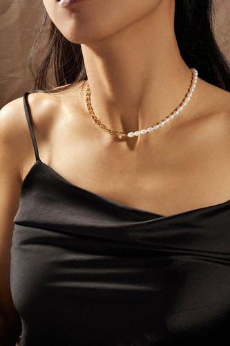 Womens 14K Gold Plated Recycled Chain And Freshwater Pearl Necklace - Gift Pouch - - One Size - NastyGal UK (+IE) - Modalova