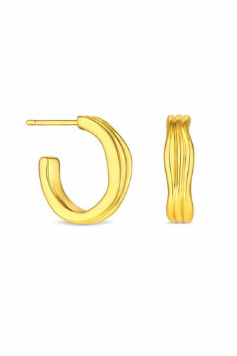 Womens 14K Gold Plated Recycled Polished Hoop Earrings - Gift Pouch - - One Size - Inicio - Modalova