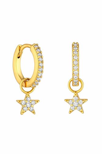 Womens 14K Gold Plated Recycled Cubic Zirconia Star Huggie Earrings - Gift Pouch - - One Size - NastyGal UK (+IE) - Modalova