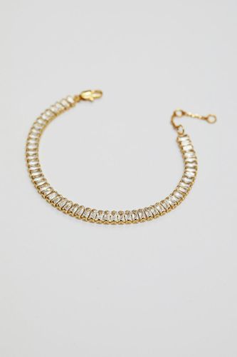 Womens 14K Gold Plated Recycled Baguette Tennis Bracelet - Gift Pouch - - One Size - NastyGal UK (+IE) - Modalova