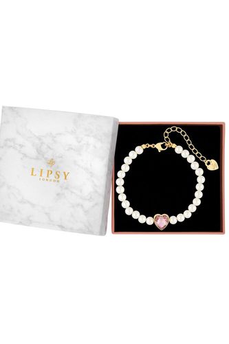Womens Pearl Pink Heart Bracelet - Gift Boxed - - One Size - Lipsy - Modalova