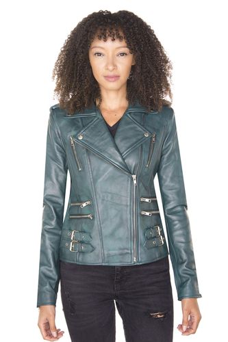 Womens Leather Vintage Brando Biker Jacket-Orlando - - 16 - Infinity Leather - Modalova