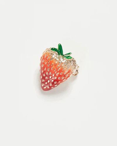 Womens Enamel Strawberry Brooch - - One Size - NastyGal UK (+IE) - Modalova