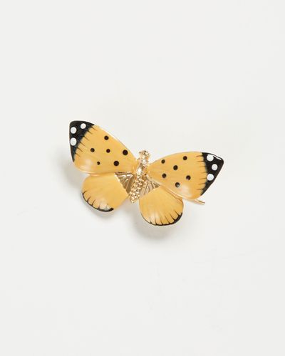 Womens Fable Enamel Butterfly Brooch - - One Size - Fable England - Modalova