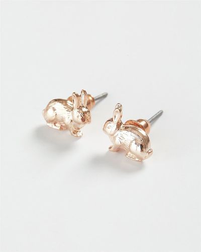 Womens Rose Gold Rabbit Stud Earrings - - One Size - NastyGal UK (+IE) - Modalova