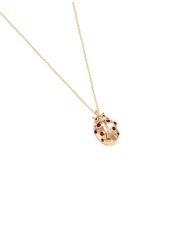 Womens Gold Ladybird Long Necklace - - One Size - Fable England - Modalova