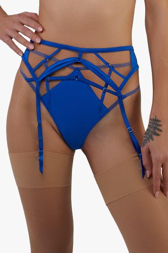 Womens Ramona Cobalt Strap Detail Illusion Mesh Suspender - 16 - NastyGal UK (+IE) - Modalova