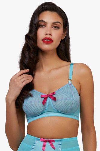 Womens Cleo Contrast Stitch Mesh Spiral Retro Bra - - 34D - Playful Promises - Modalova