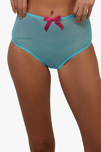 Womens Cleo Contrast Stitch Mesh Retro High Waisted Brief - - 8 - Playful Promises - Modalova