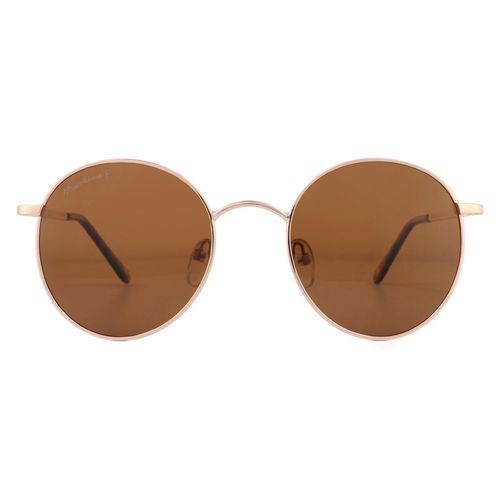 Round Pink Gold Brown Polarized Sunglasses - - One Size - montana - Modalova