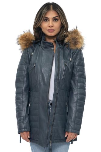 Womens Quilted Leather Parka Jacket-Curitiba - - 16 - Infinity Leather - Modalova