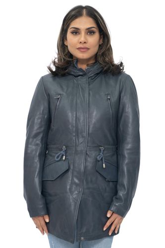Womens Leather Hooded Parka Jacket-Bucharest - - 8 - Infinity Leather - Modalova