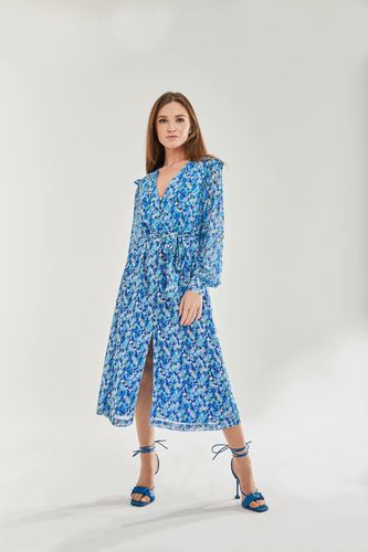 Womens Floral & Foil Print Midi Dress In - 10 - NastyGal UK (+IE) - Modalova