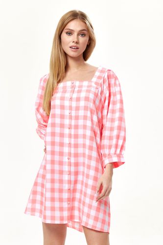 Womens Gingham Puff Sleeve Dress - 8 - NastyGal UK (+IE) - Modalova