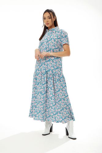 Womens Floral Print Oversized Maxi Dress - - 8 - Liquorish - Modalova