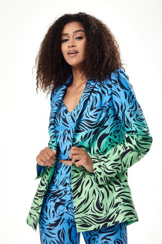 Womens Zebra Print Ombre Blazer in and Green - 8 - Liquorish - Modalova