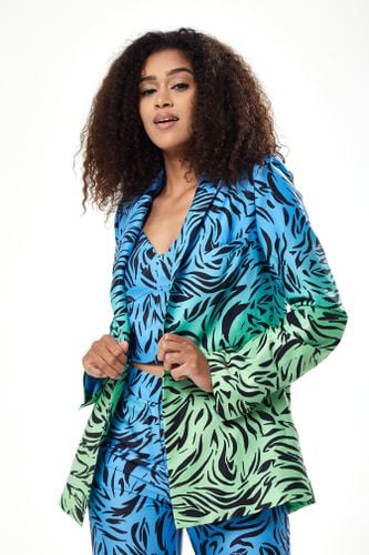 Womens Zebra Print Ombre Blazer in and Green - 12 - Liquorish - Modalova