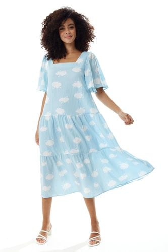 Womens Cloud Print Midi Smock Dress in - 10 - NastyGal UK (+IE) - Modalova