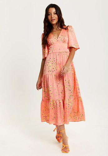 Womens Midi Abstract Animal Print Dress In Peach - - 8 - NastyGal UK (+IE) - Modalova
