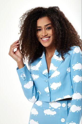 Womens Cloud Print Crop Blazer in - 8 - NastyGal UK (+IE) - Modalova
