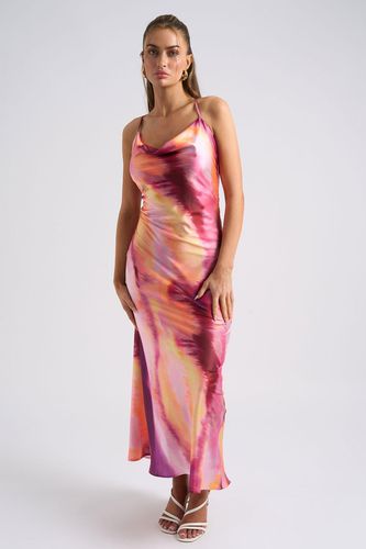 Womens Tie Dye Cross Back Slip Dress - - 10 - Urban Bliss - Modalova