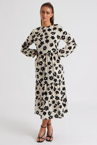 Womens Floral Smock Dress - Tan - 8 - NastyGal UK (+IE) - Modalova