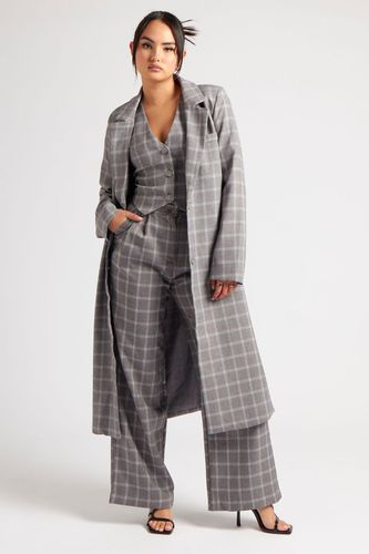 Womens Check Longline Duster Coat - - 10 - NastyGal UK (+IE) - Modalova