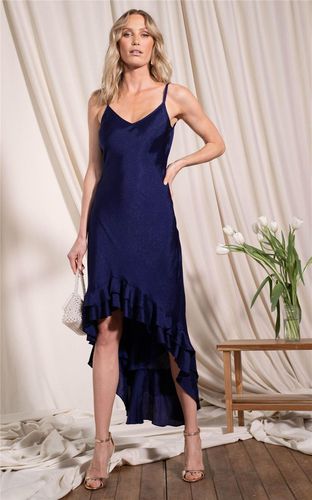 Womens Fiorella Stylish Spaghetti Strap Dress V-Neck Ruffled Hem Outfit - - 10 - Dancing Leopard - Modalova