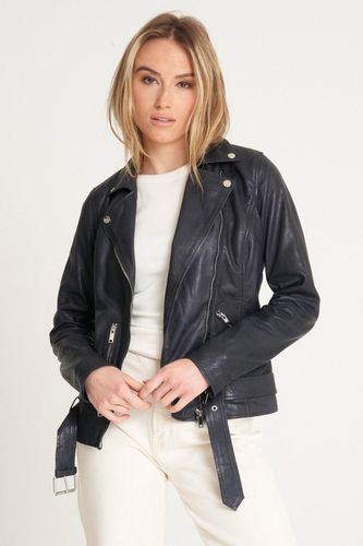 Womens Veg-Tanned Leather Biker Jacket - - 8 - NastyGal UK (+IE) - Modalova