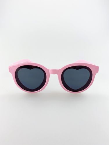 Plastic Round Frame Sunglasses with Heart Lenses - - One Size - SVNX - Modalova
