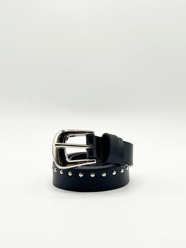 Womens Skinny PU leather belt with gold buckle in black - - One Size - SVNX - Modalova