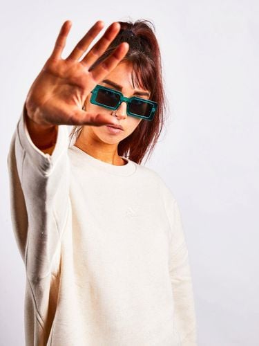 Womens Light Oversized Rectangle Plastic Frame Sunglasses - One Size - SVNX - Modalova