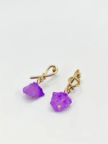 Womens Gold earrings with purple crystal - - One Size - NastyGal UK (+IE) - Modalova