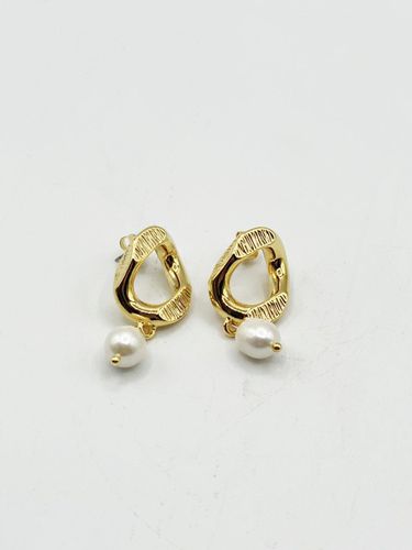 Womens Chunky Hoop with Faux Pearl Earrings - - One Size - SVNX - Modalova