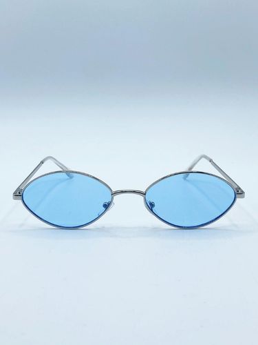 Womens Metal Oval Frame Sunglasses with Lenses - One Size - SVNX - Modalova