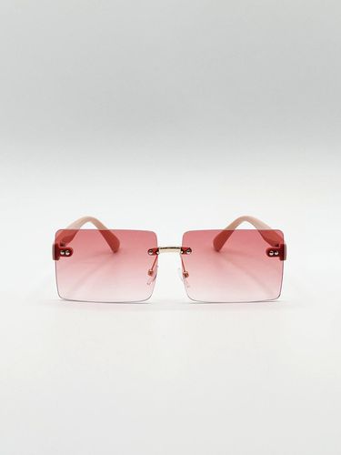 Womens Square Frameless Sunglasses with and Yellow Ombre Lens - One Size - NastyGal UK (+IE) - Modalova
