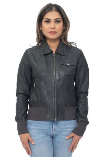Womens Leather MA-1 Varsity Jacket-Ann Arbor - - 8 - Infinity Leather - Modalova