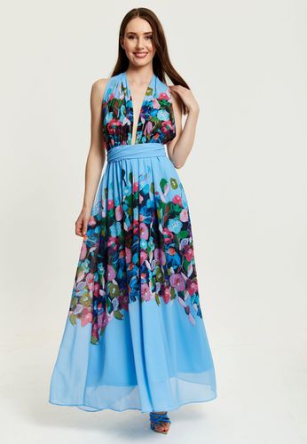 Womens Floral Print Deep V Neck Multiway Maxi Dress in - 8 - Liquorish - Modalova