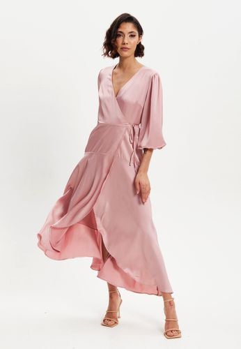 Womens Midi Wrap Dress With Short Puff Sleeves - 12 - NastyGal UK (+IE) - Modalova