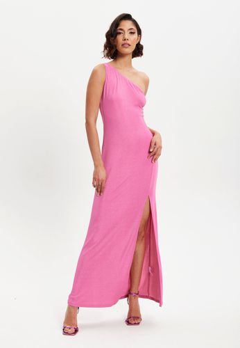 Womens Lurex One Shoulder Jersey Maxi Dress With Long Slit - 8 - NastyGal UK (+IE) - Modalova