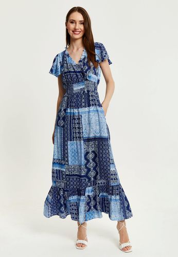Womens Tile Print Maxi Dress With Short Sleeves - 10 - NastyGal UK (+IE) - Modalova