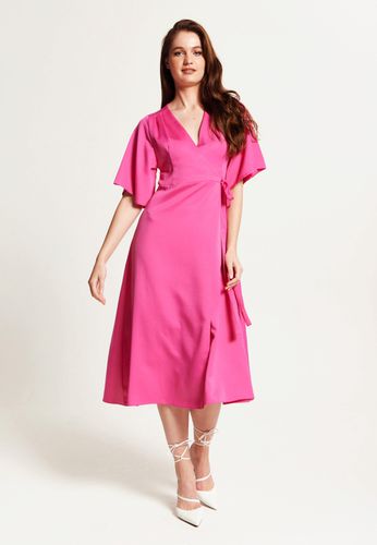 Womens Midi Wrap Dress With Kimono Sleeves - 14 - NastyGal UK (+IE) - Modalova