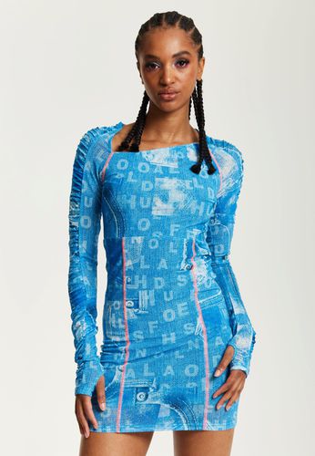 Womens Denim Print Mini Dress - - 8 - NastyGal UK (+IE) - Modalova