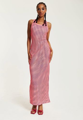 Womens Pink Fishnet Maxi Dress - 8 - NastyGal UK (+IE) - Modalova