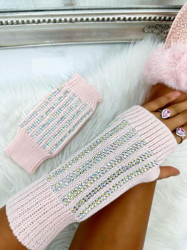 Womens Crystal Stripe Fingerless Sparkly Gloves - - One Size - NastyGal UK (+IE) - Modalova