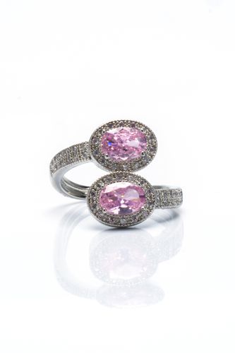 Womens Crystal Princess Double Ring - - One Size - NastyGal UK (+IE) - Modalova
